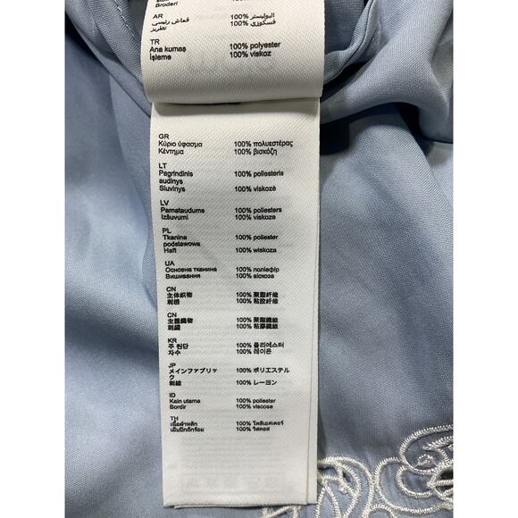 Maje 'Rianny' Blue Lace Trim Long Sleeve Minidress Size 4 - Picture 5 of 5